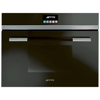 Smeg SF4140MCN Linea Aesthetic Combination Microwave Oven with Touch Controls, Black